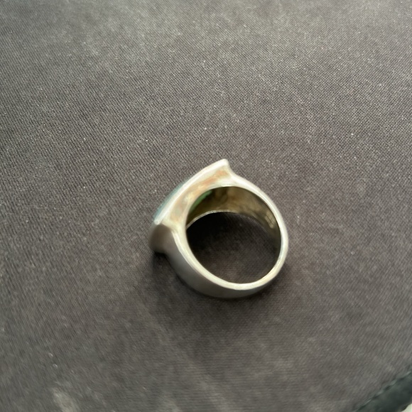 Sterling Silver And Faux Turquoise Ring Size 5 GUC - Picture 6 of 8